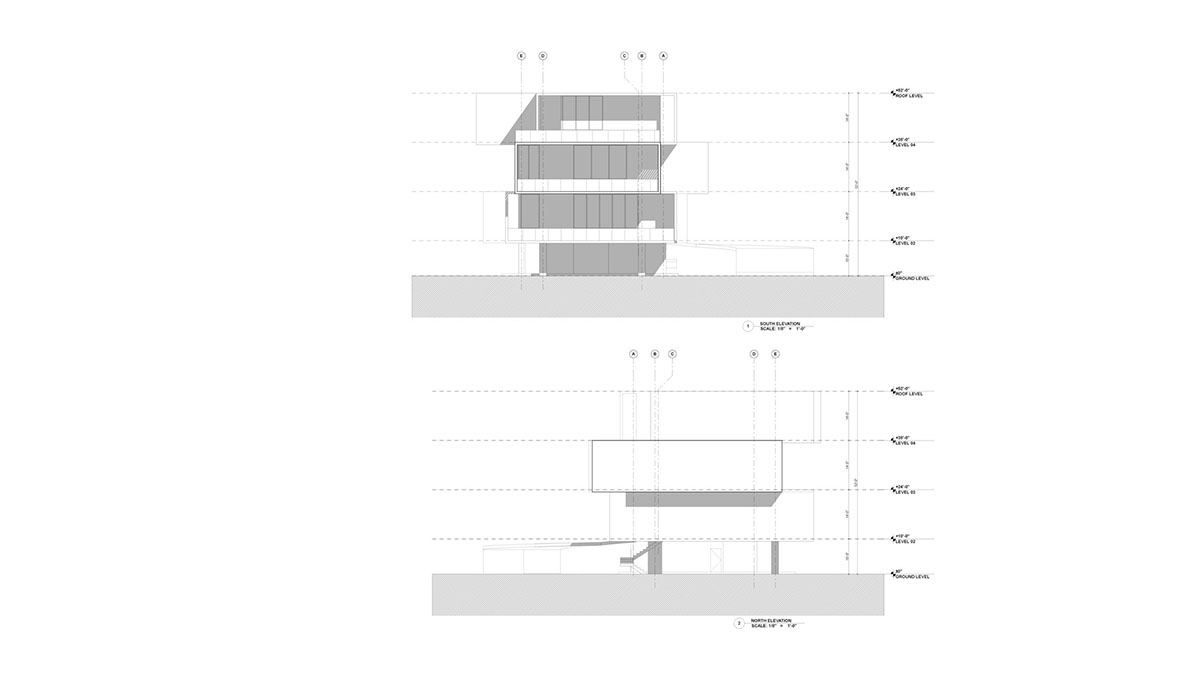 Oppenheim Architecture designs GLF Headquarters with large shifted concrete volumes in Miami river