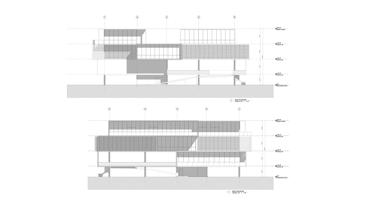 Oppenheim Architecture designs GLF Headquarters with large shifted concrete volumes in Miami river