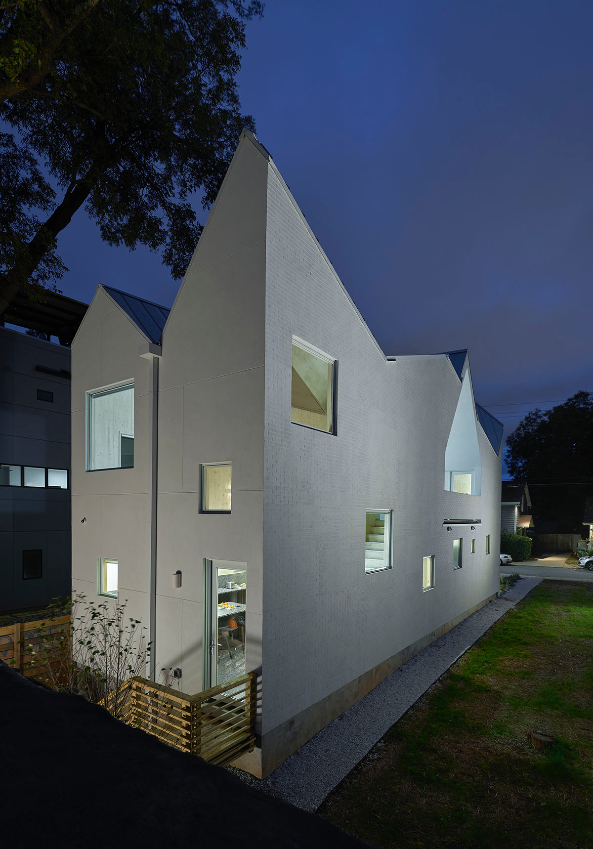 This family residence's roof plan establishes architecture of the building in Atlanta