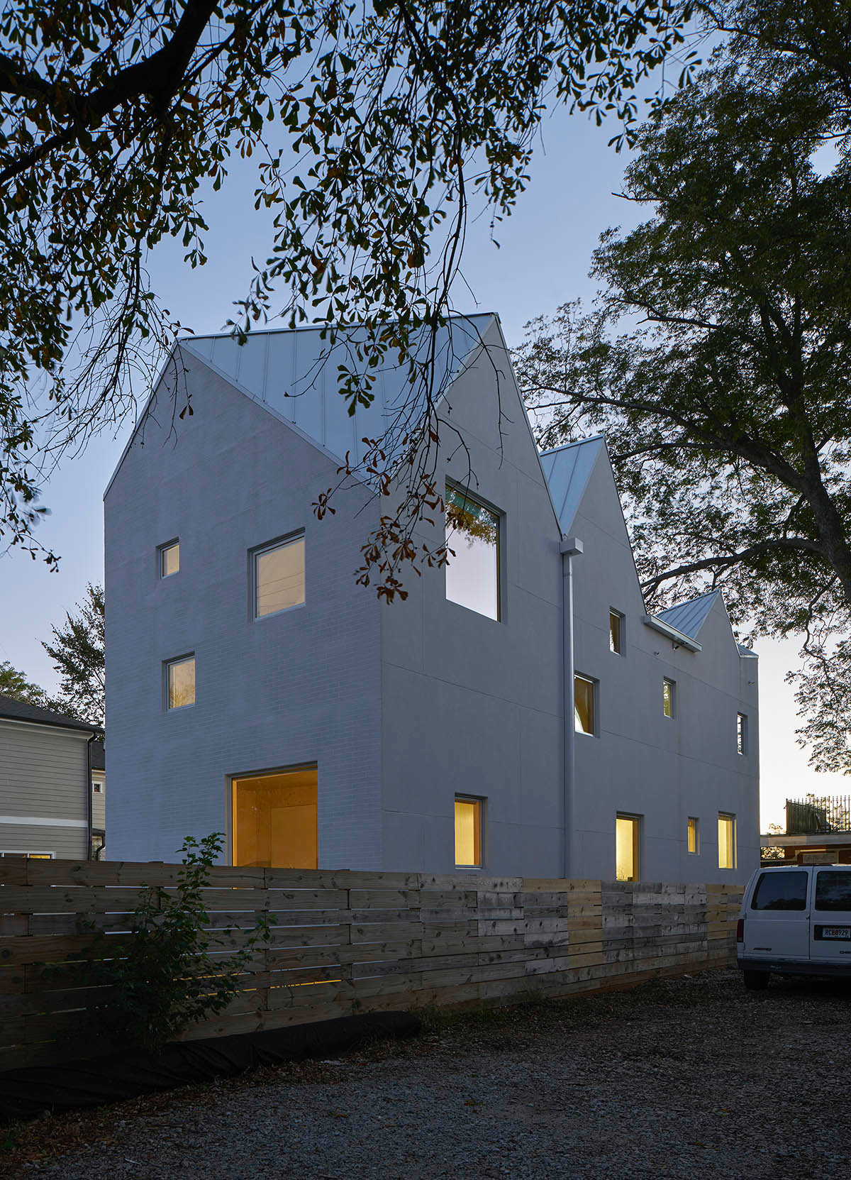 This family residence's roof plan establishes architecture of the building in Atlanta