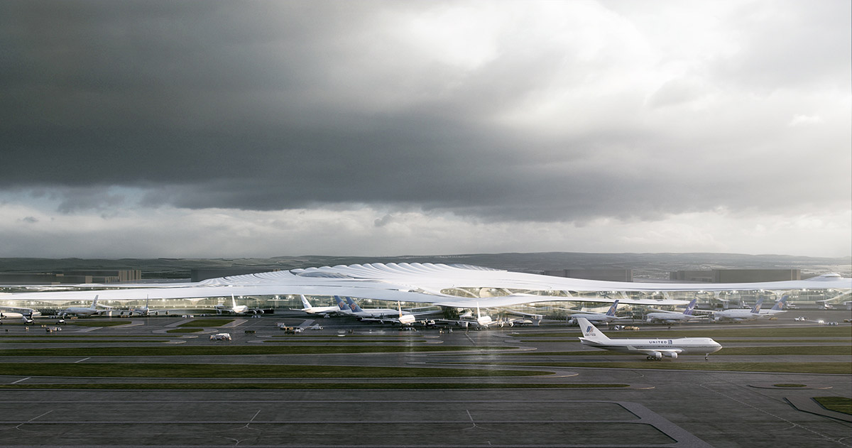 MAD Architects' snowflake-like Harbin Airport T3 will land on wintry landscape of Harbin