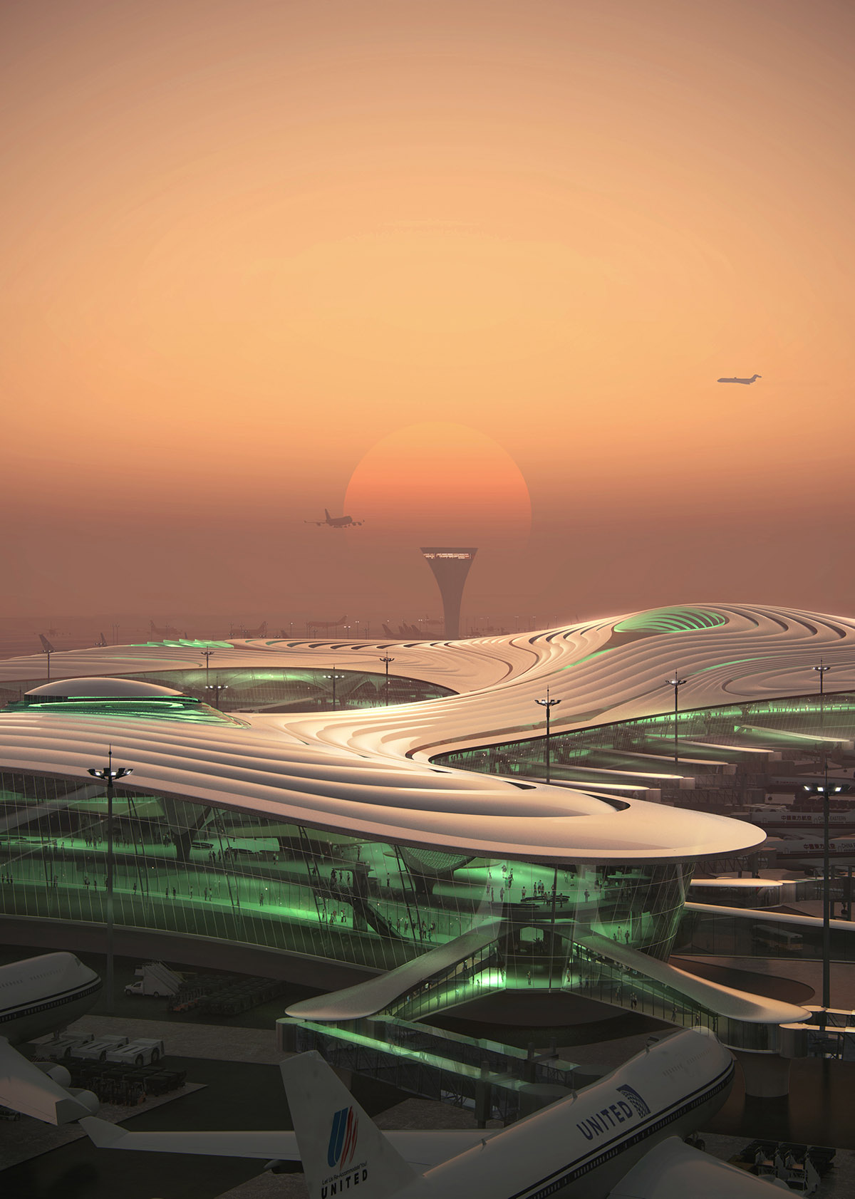 MAD Architects' snowflake-like Harbin Airport T3 will land on wintry landscape of Harbin