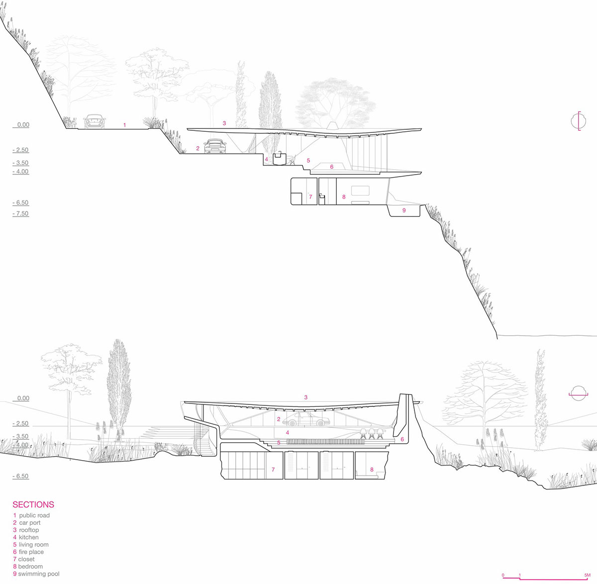 David Tajchman designs private residence inspired by the curves of the client's car