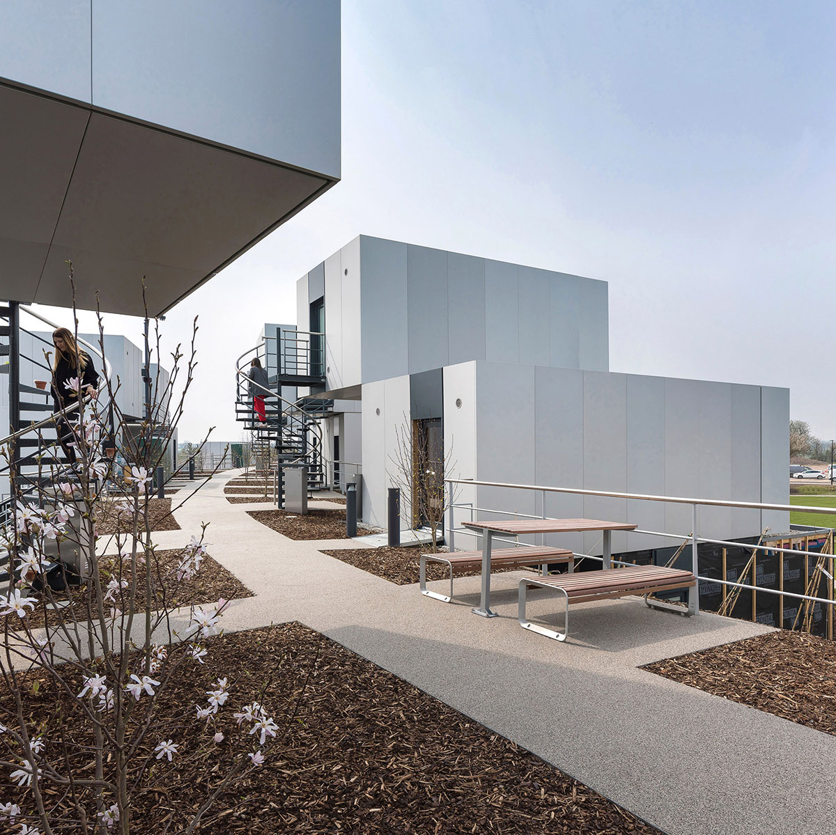 WilkinsonEyre completes new student village made of timber modular housing pods at Dyson Institute