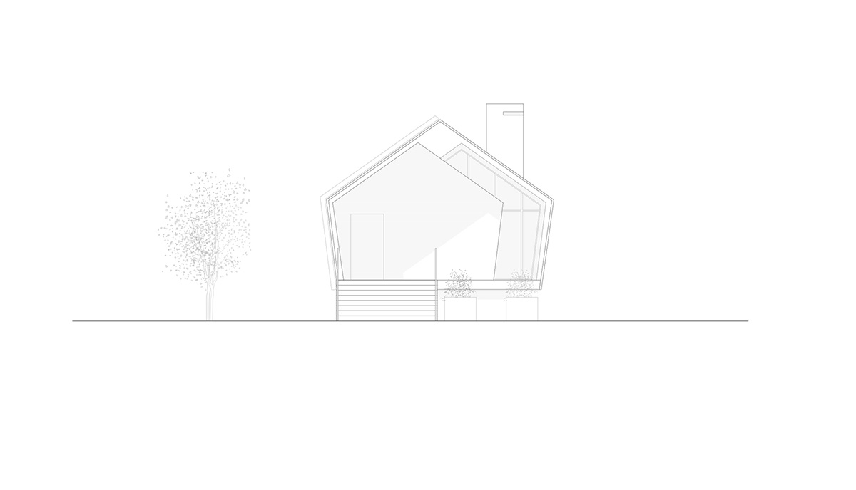 LDA.iMdA architetti associati built modular house raised on stilts in the middle of orchard in Italy