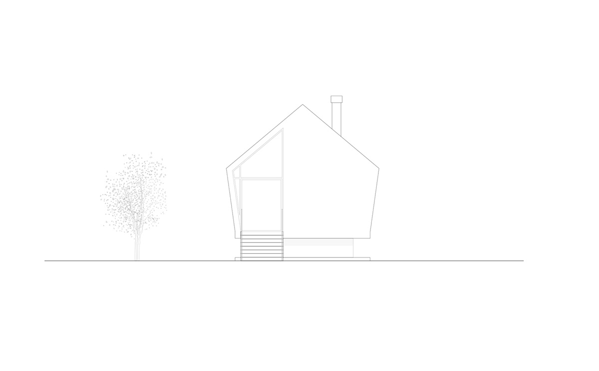 LDA.iMdA architetti associati built modular house raised on stilts in the middle of orchard in Italy