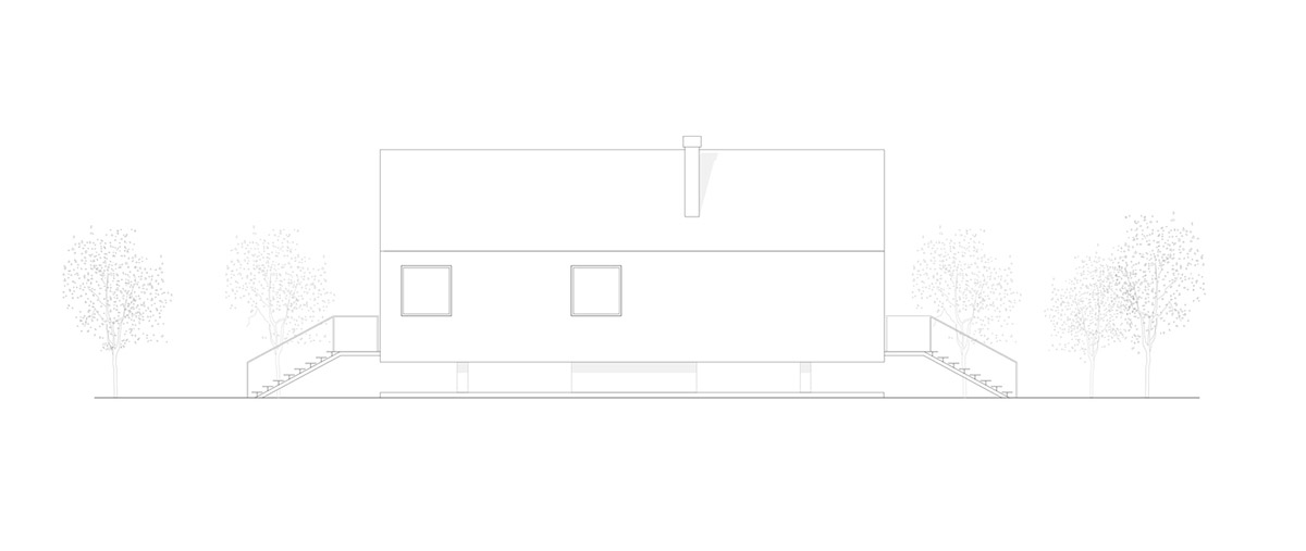 LDA.iMdA architetti associati built modular house raised on stilts in the middle of orchard in Italy