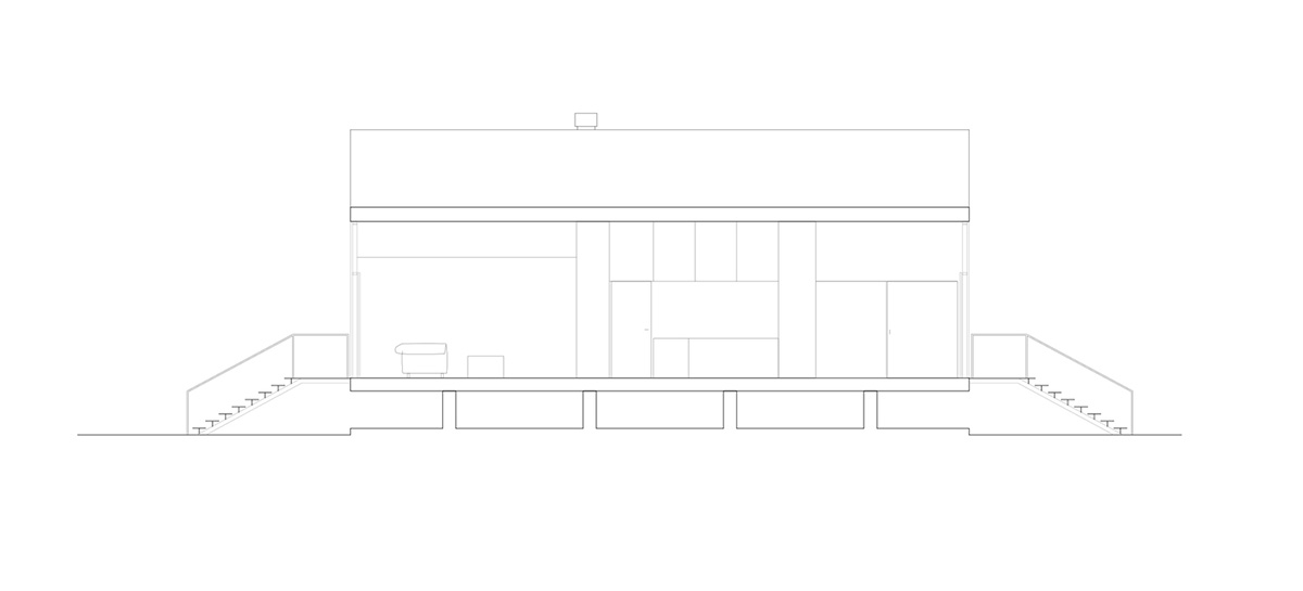 LDA.iMdA architetti associati built modular house raised on stilts in the middle of orchard in Italy