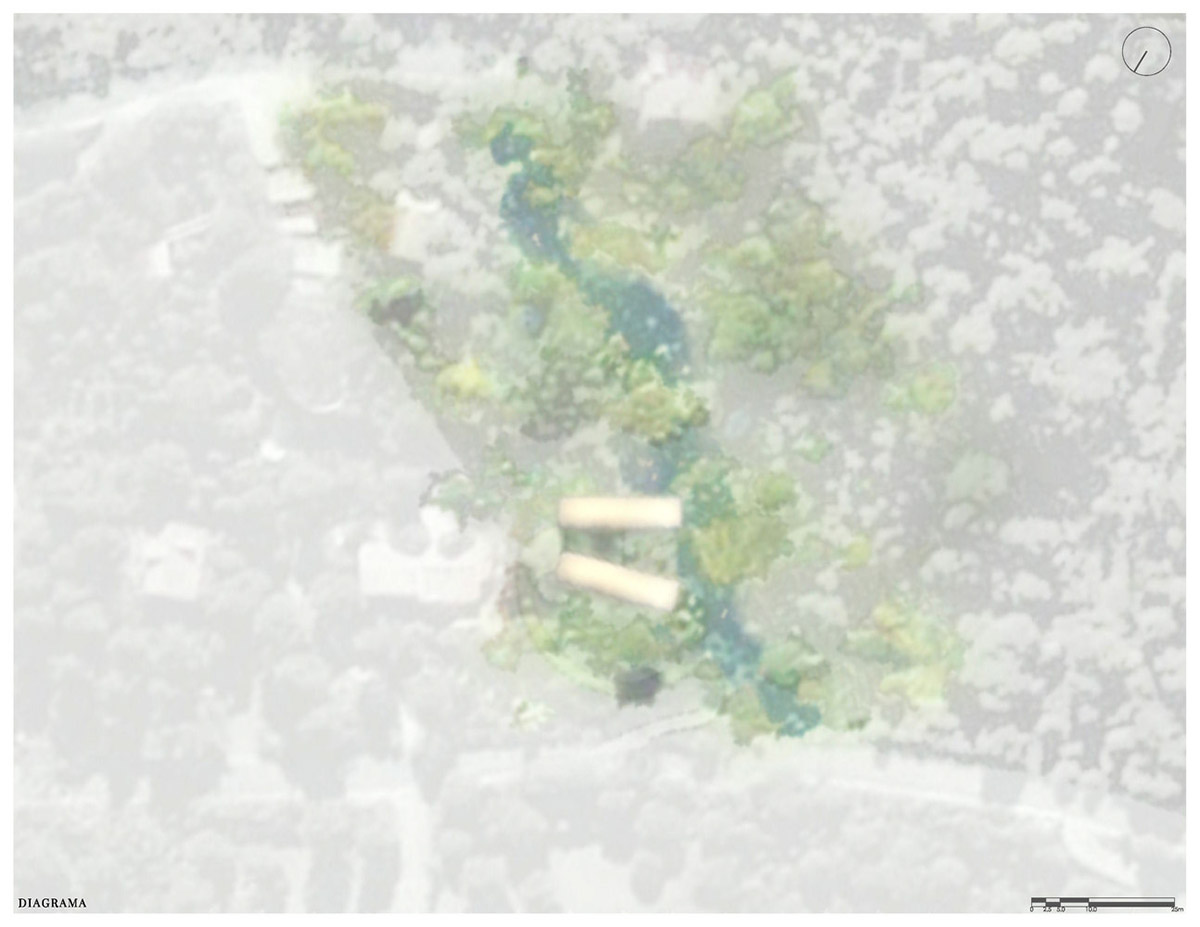 P+0 Arquitectura designs residence mixed with concrete and stone volumes on a complex terrain