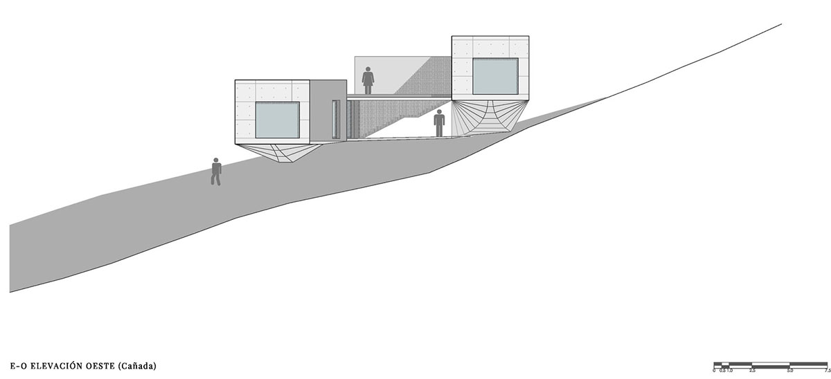 P+0 Arquitectura designs residence mixed with concrete and stone volumes on a complex terrain