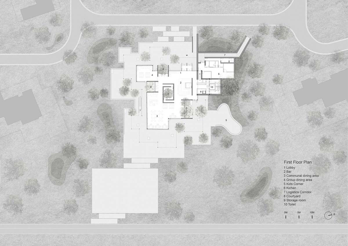 Vector Architects completes restaurant with bold “dispersed” concrete canopies in China