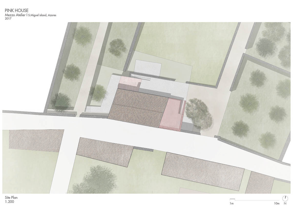 Mezzo Atelier transforms old barn into guesthouses featuring different hues of pink