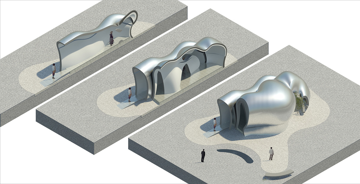 Super small cave-like art gallery by FCC Arquitectura built on lush green in Portugal