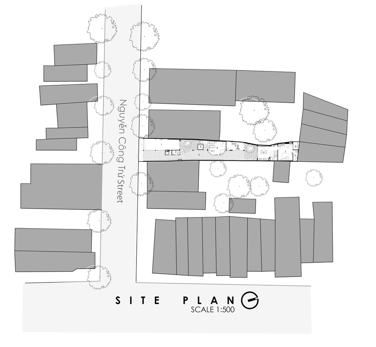 Ho Khue Architects brings jungle life into a terraced apartment building in the Da Nang City, Vietnam