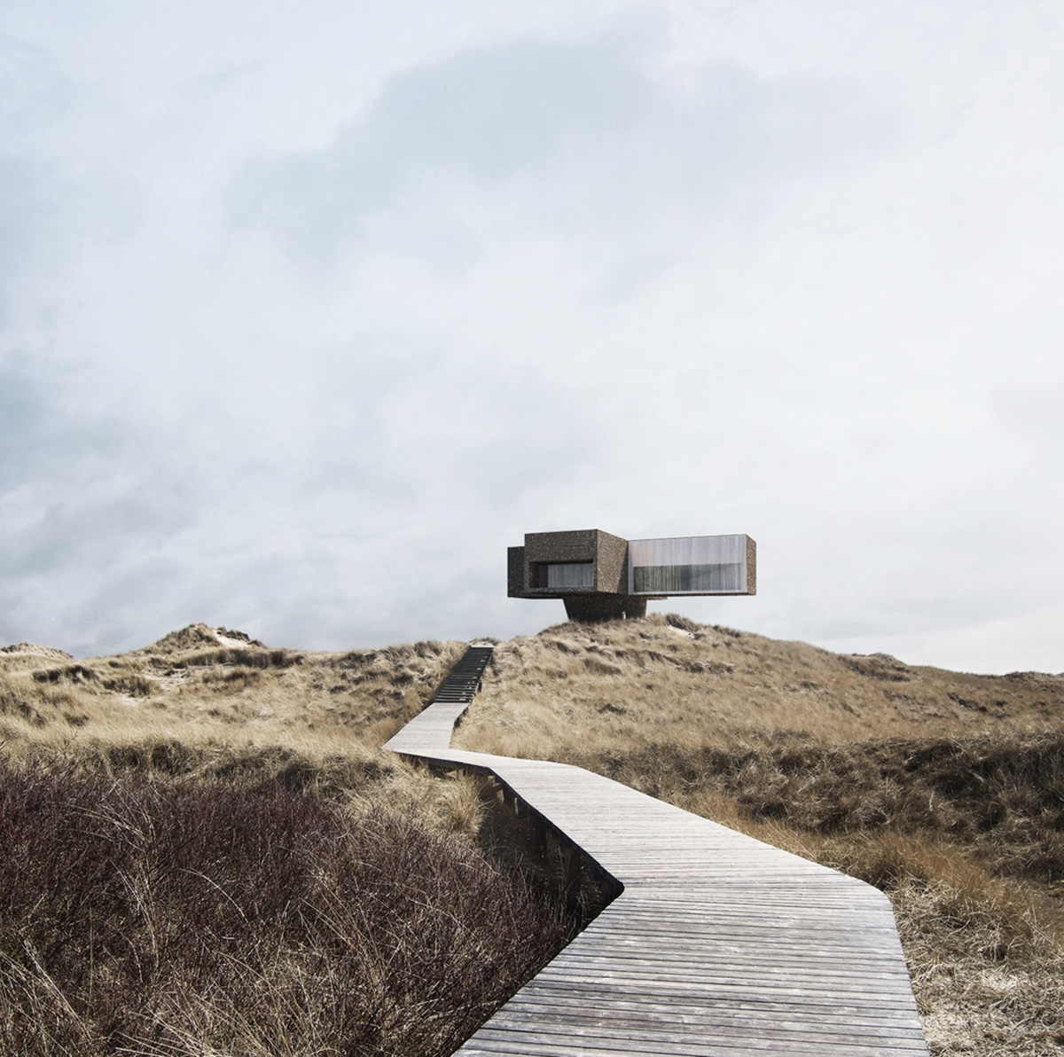 Studio Viktor S&oslash;rless designs cross-shaped summer house to provide un-obscured view in Denmark