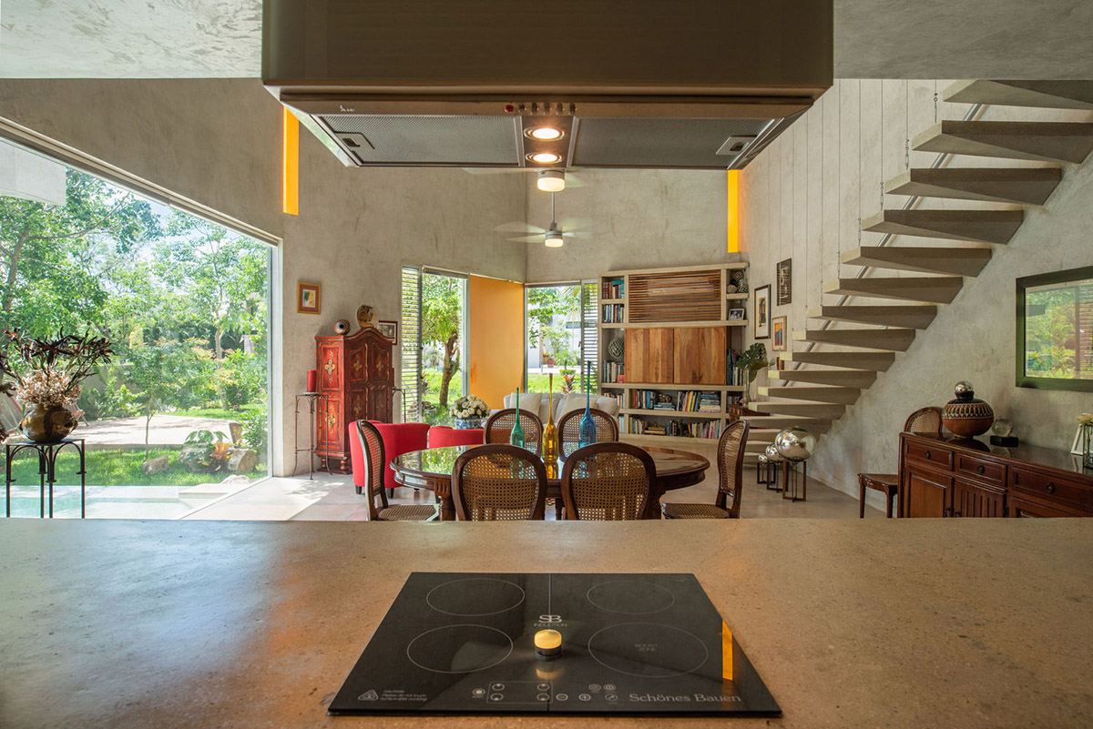 Natural-toned detached house by TACO features dynamic open spaces and backyards in Mexico