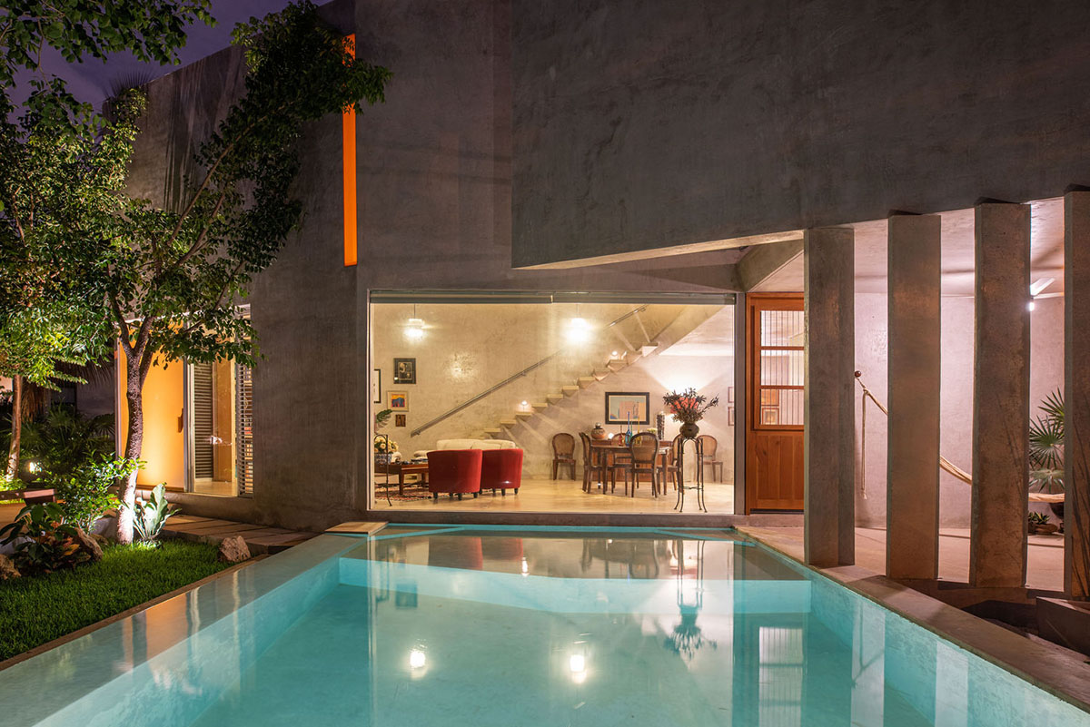 Natural-toned detached house by TACO features dynamic open spaces and backyards in Mexico