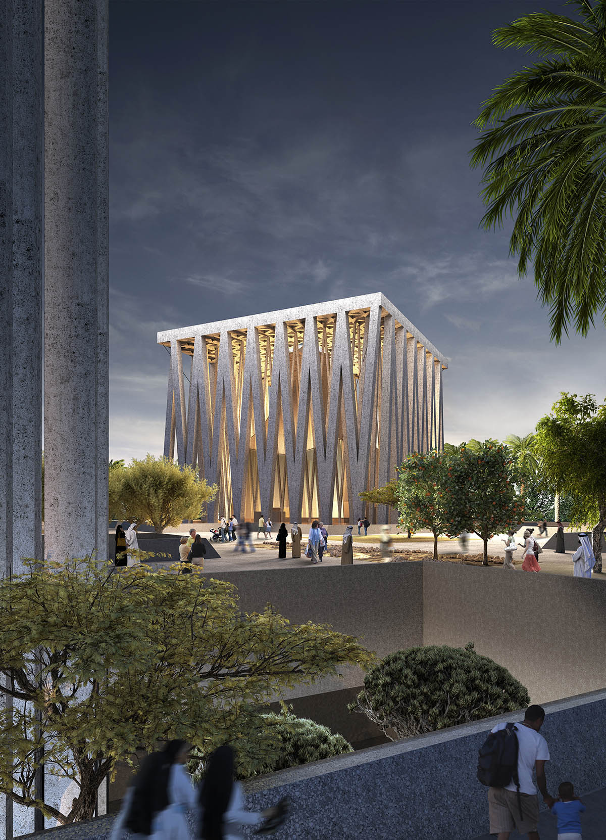 Adjaye Associates designs The Abrahamic Family House with powerful plutonic forms on Saadiyat Island