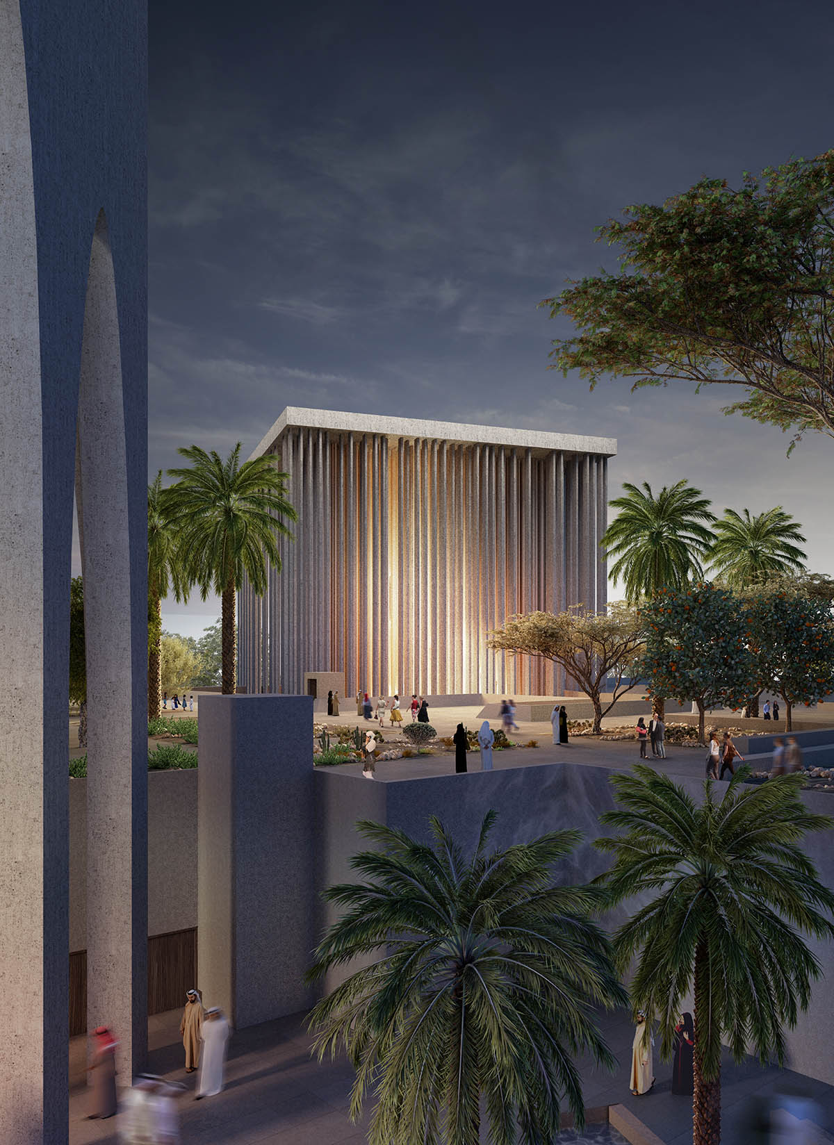 Adjaye Associates designs The Abrahamic Family House with powerful plutonic forms on Saadiyat Island
