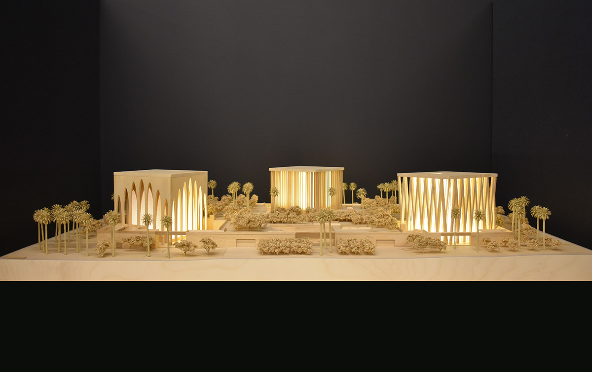 Adjaye Associates designs The Abrahamic Family House with powerful plutonic forms on Saadiyat Island