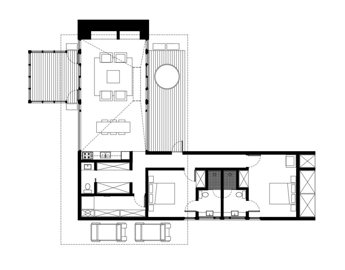 Mackay-Lyons Sweetapple Architects completes island cabins with extruded roofs among pine trees