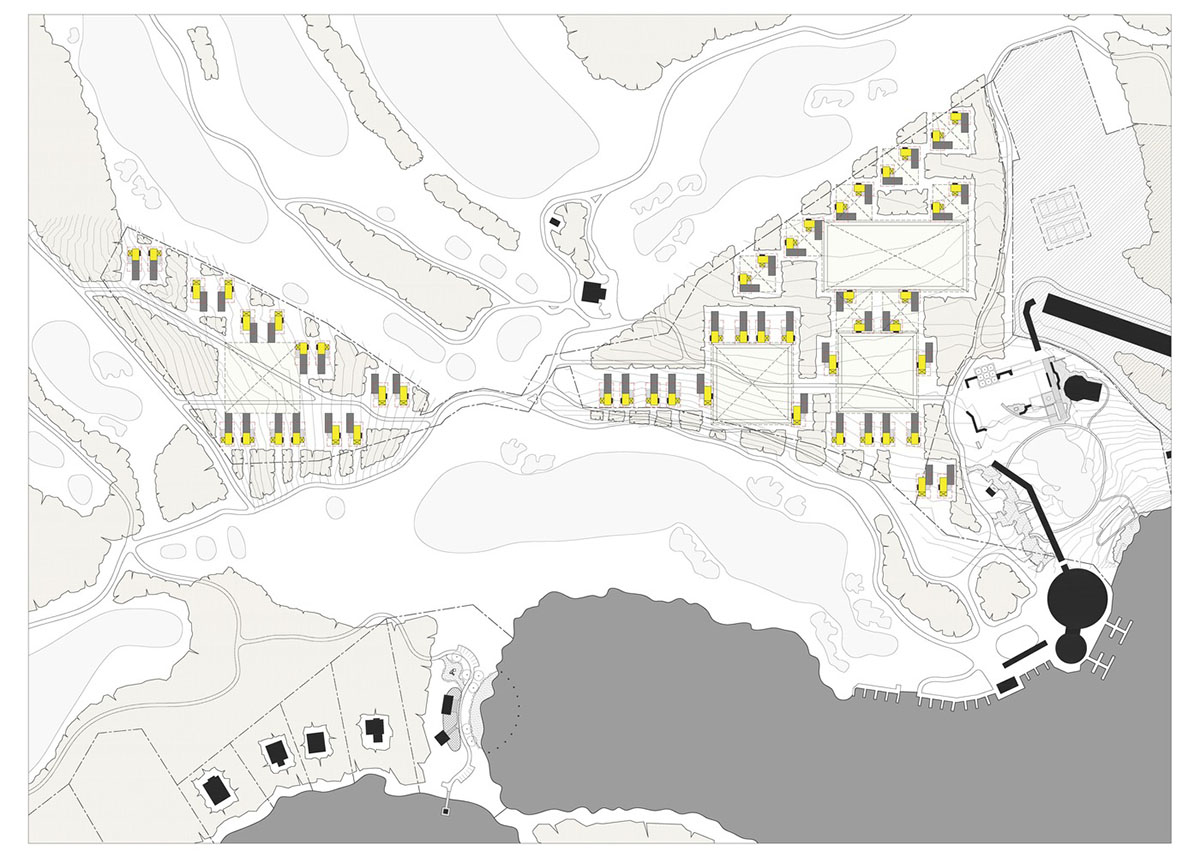Mackay-Lyons Sweetapple Architects completes island cabins with extruded roofs among pine trees