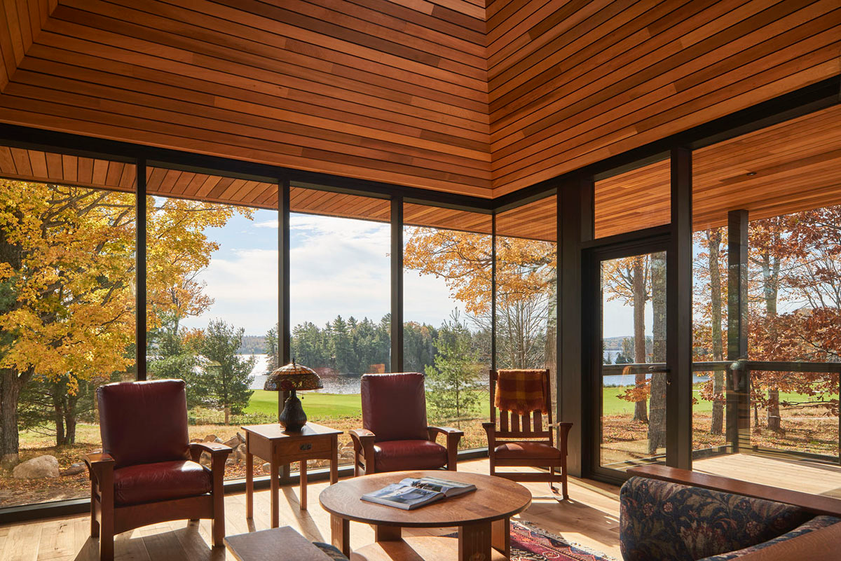 Mackay-Lyons Sweetapple Architects completes island cabins with extruded roofs among pine trees