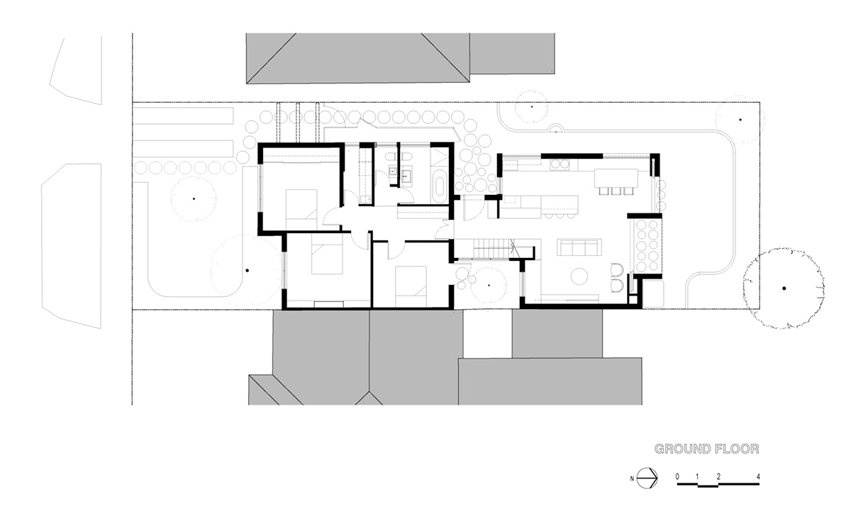 Atelier Red+Black built white Cascade House that features different patterns of brick in Melbourne