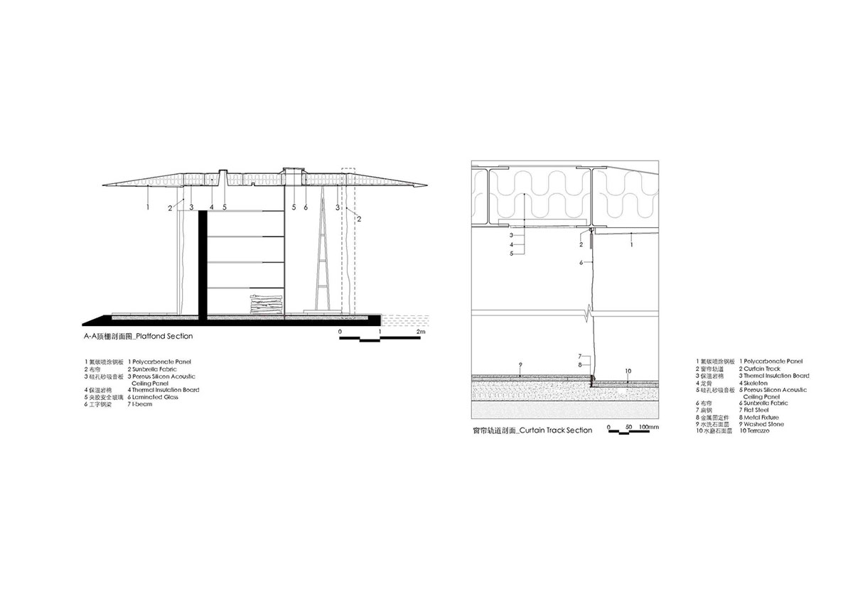 Atelier Liu Yuyang Architects built glassless yoga pavilion featuring silver roof set on a hill