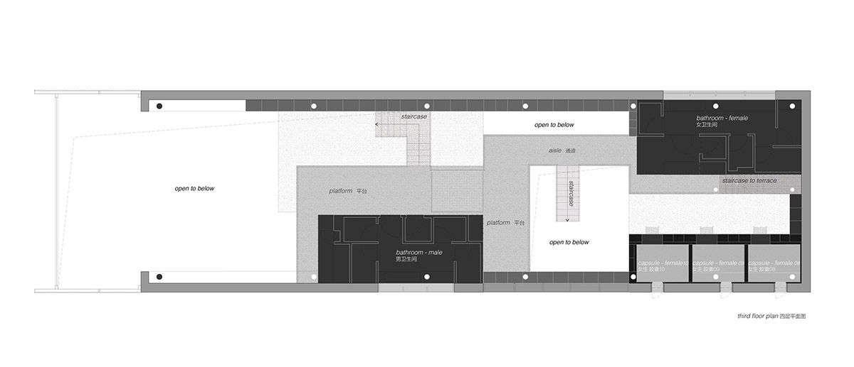 Atelier tao+c converts old building into capsule hotel with corrugated polycarbonate panels in China