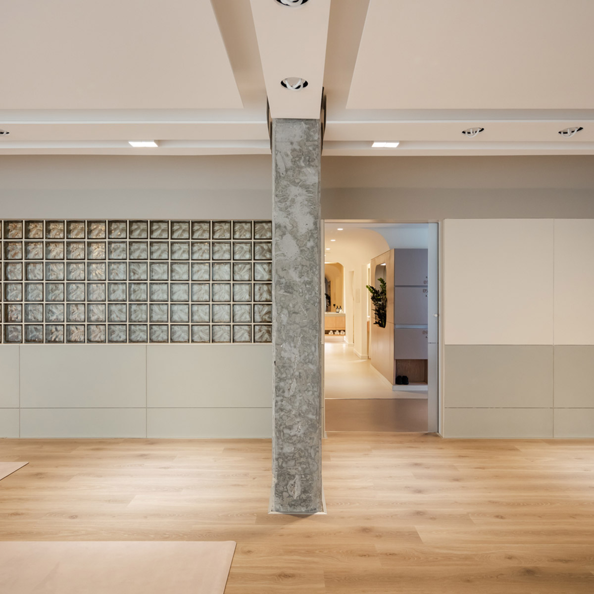 Minimal and rich color palette embrace diversity in this interior for a yoga studio in Kuwait