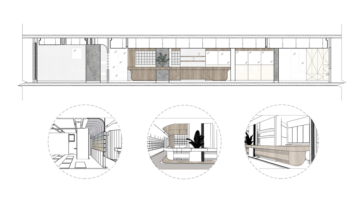 Minimal and rich color palette embrace diversity in this interior for a yoga studio in Kuwait