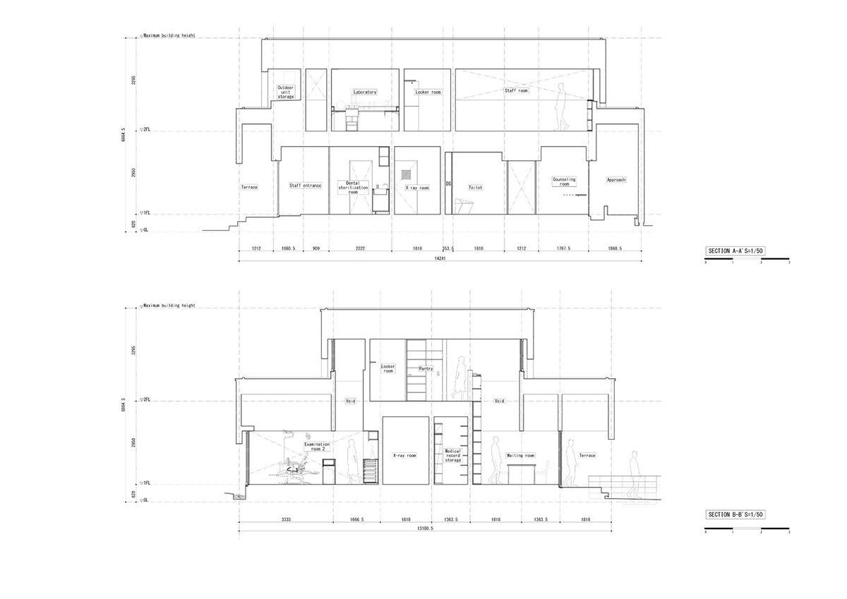 A dental clinic and daycare center are hidden under arches in Japan by Takeru Shoji Architects