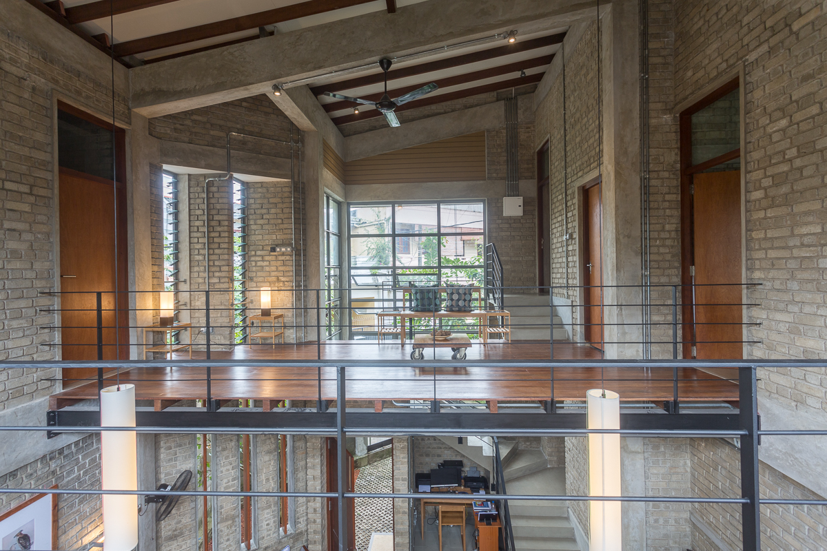Chinthaka Wickramage Associates built Pagoda House with protruding facade in Sri Lanka