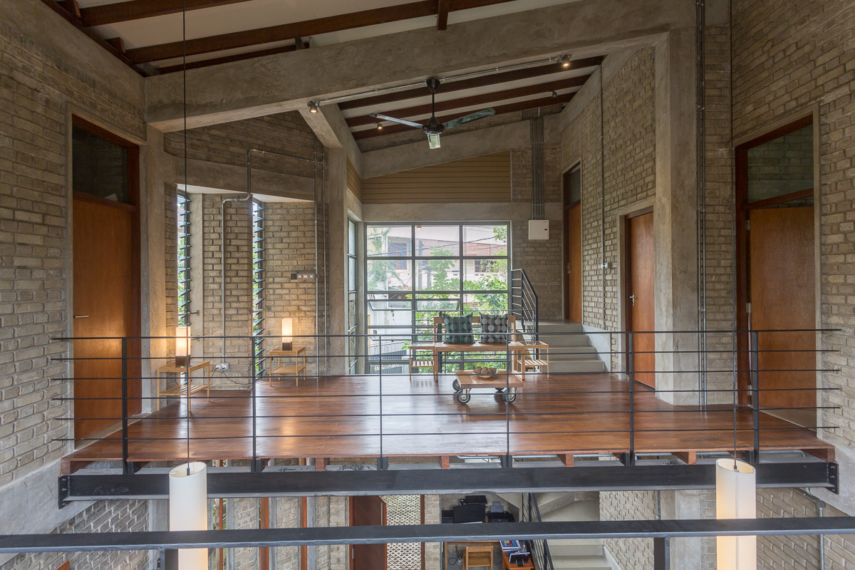 Chinthaka Wickramage Associates built Pagoda House with protruding facade in Sri Lanka