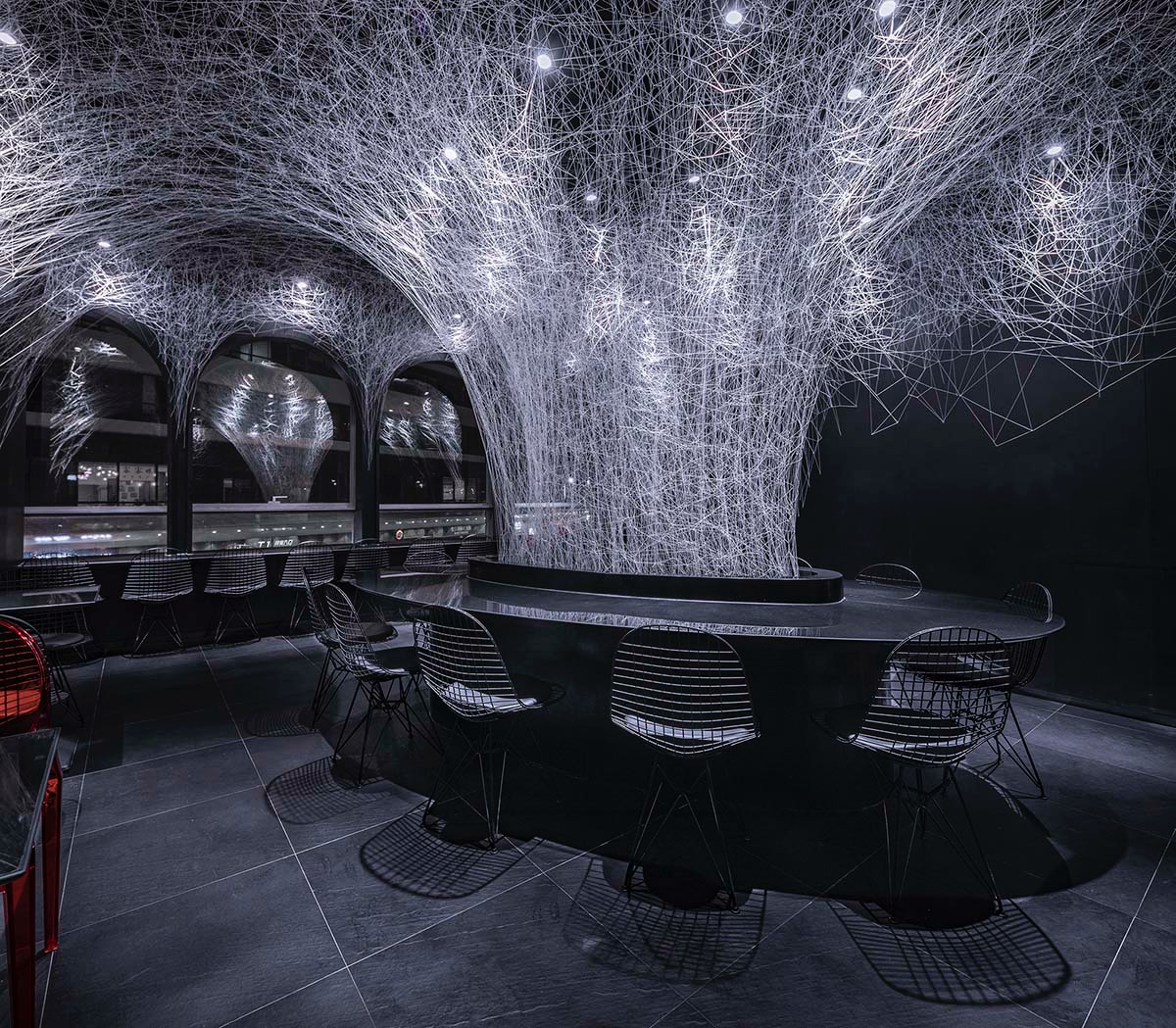 CATANIAN interprets human emotions in the interior of a restaurant as monochrome dream in Beijing