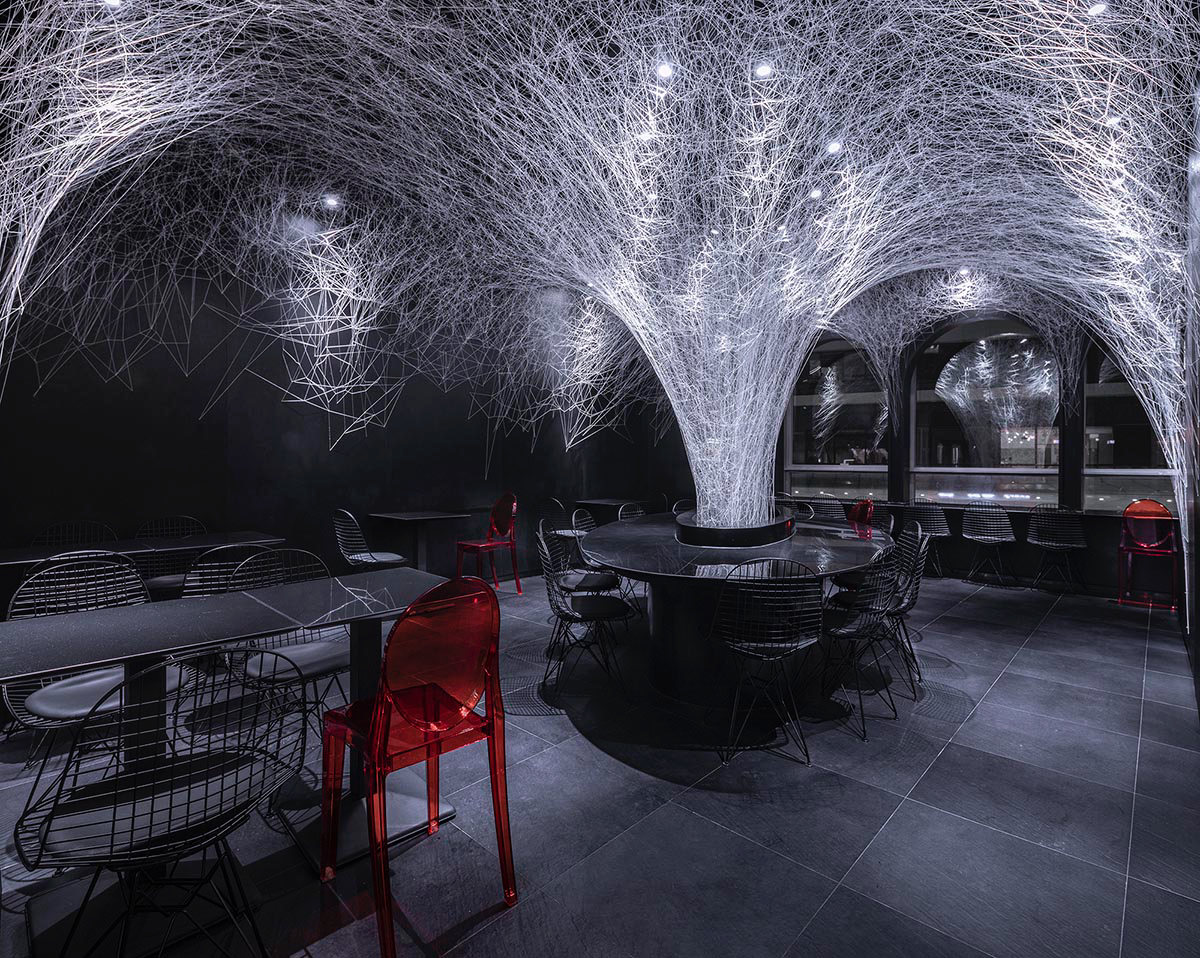CATANIAN interprets human emotions in the interior of a restaurant as monochrome dream in Beijing