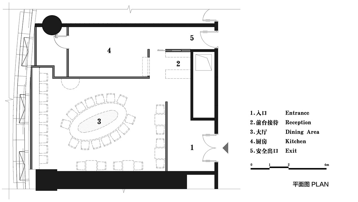 CATANIAN interprets human emotions in the interior of a restaurant as monochrome dream in Beijing