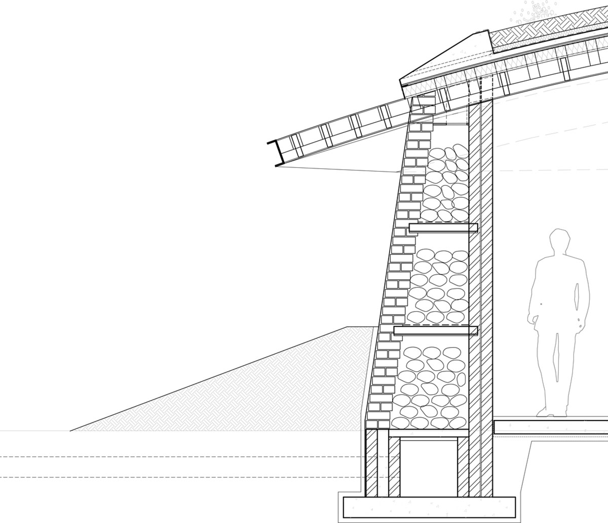 KLG Architects completes heritage center with undulating roof that acts as a small shelter