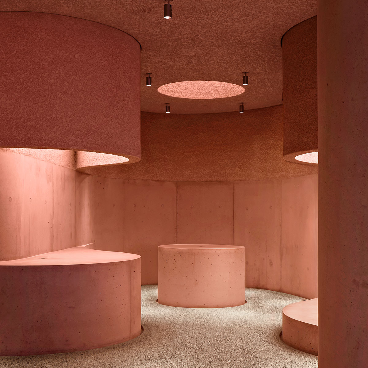 Adjaye Associates uses different hues of pink with sculptural concrete to form new store in LA