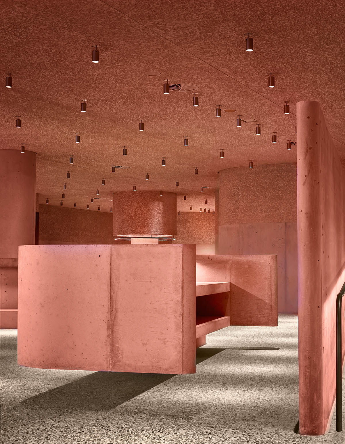 Adjaye Associates uses different hues of pink with sculptural concrete to form new store in LA