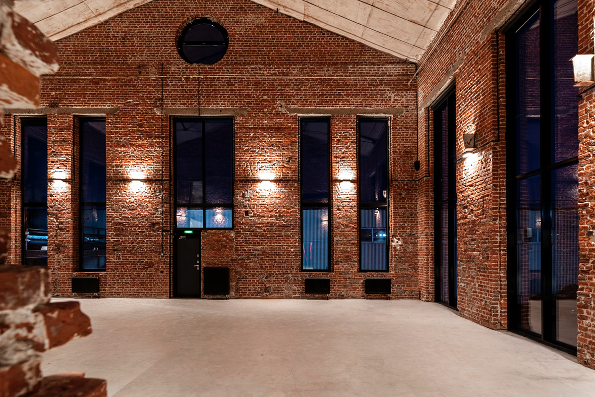 Geometrix Design transforms historic brick building into a large event and public space in Moscow