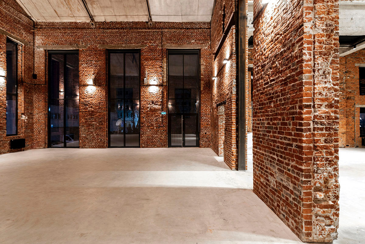 Geometrix Design transforms historic brick building into a large event and public space in Moscow