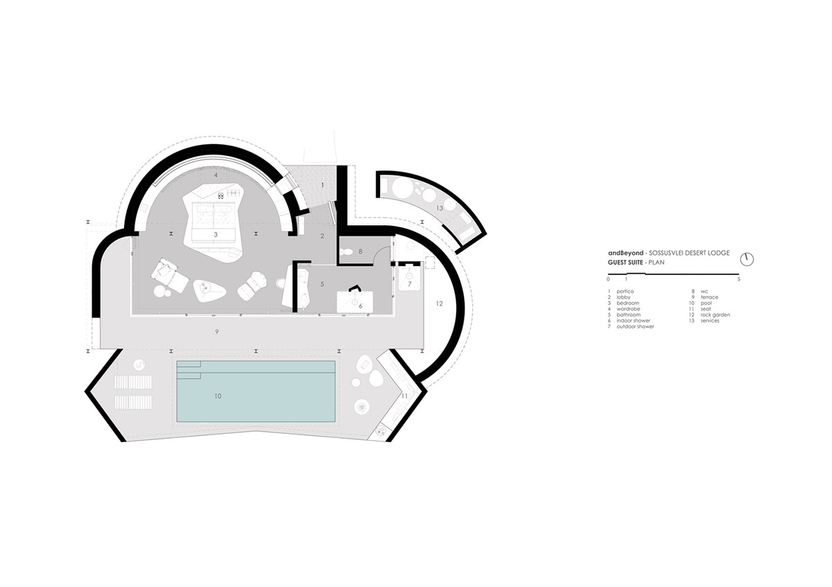 Fox Browne Creative and Jack Alexander design pavilion-like steel lodges on a desert of Namibia