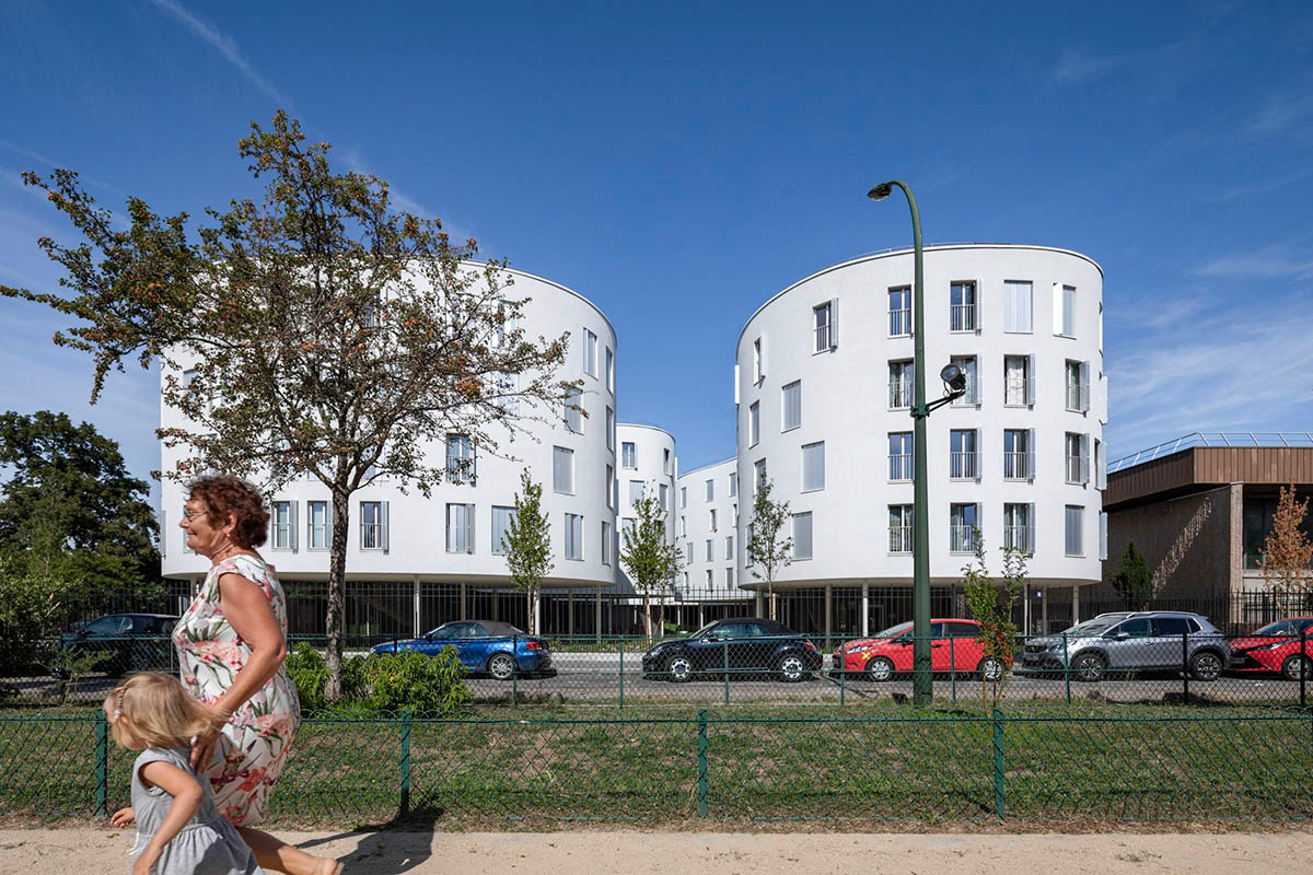 SANAA's social housing complex composed of organic forms in Paris photographed by Vincent Hecht