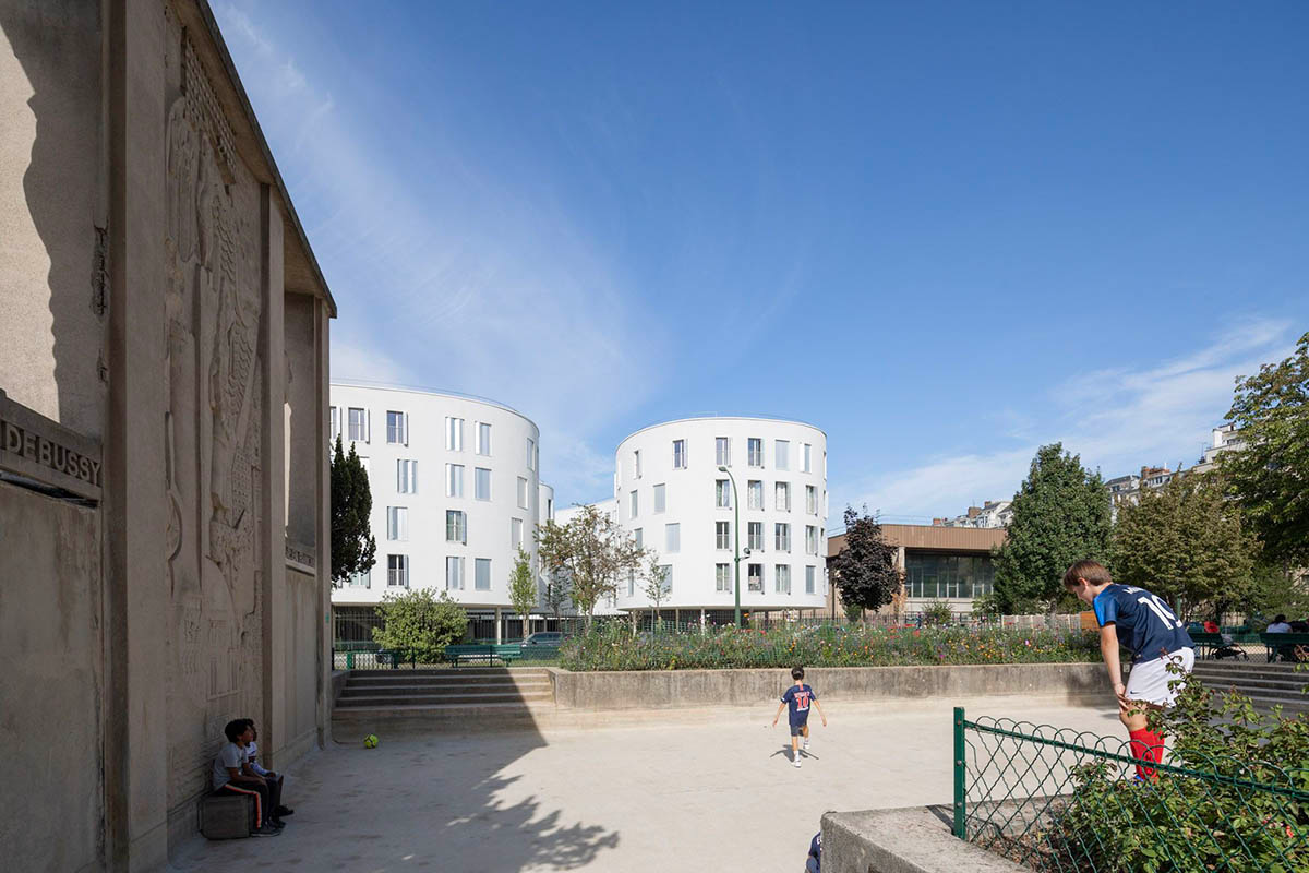 SANAA's social housing complex composed of organic forms in Paris photographed by Vincent Hecht