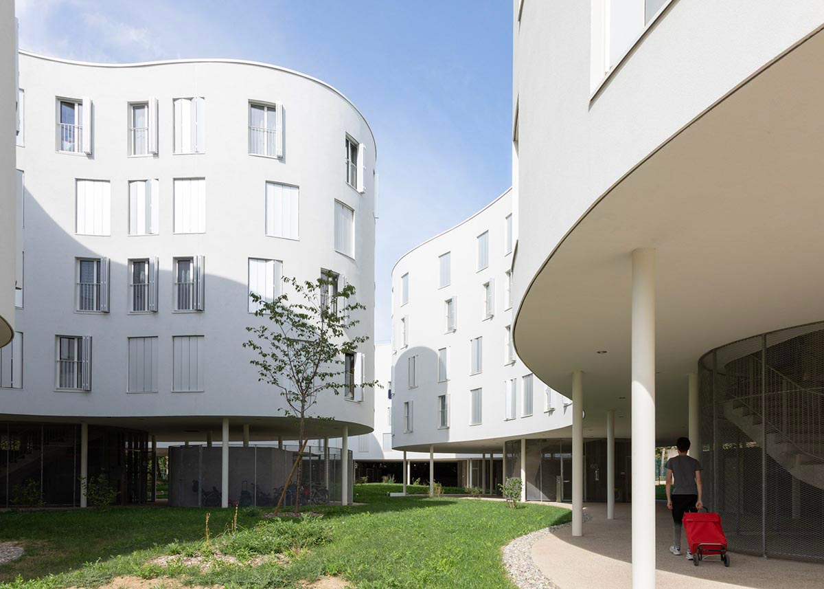 SANAA's social housing complex composed of organic forms in Paris photographed by Vincent Hecht