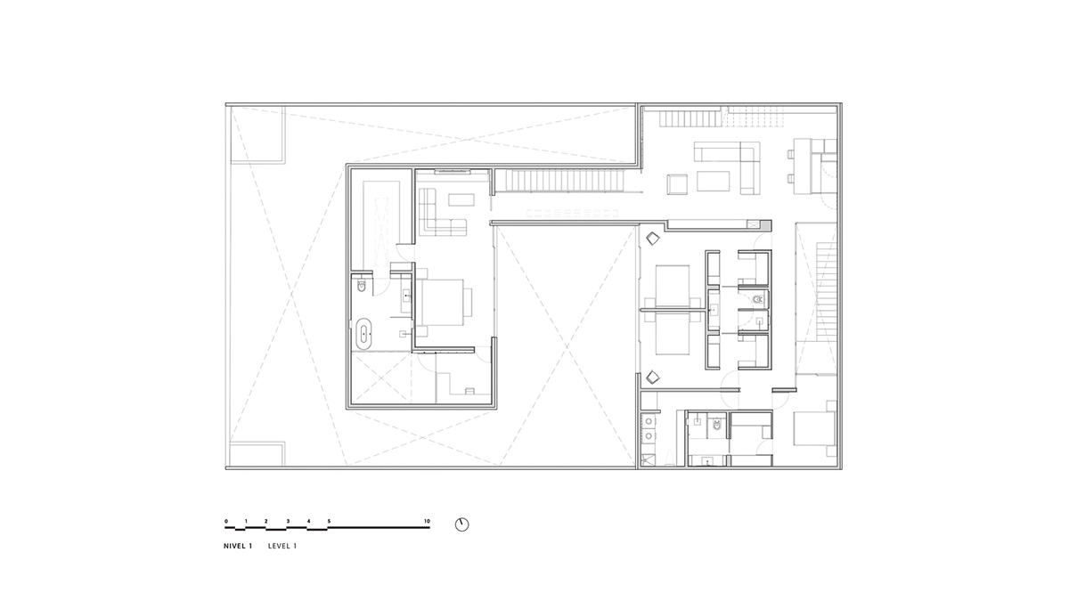 ESRAWE designs house by using red brick pavilion-like volumes in Mexico City