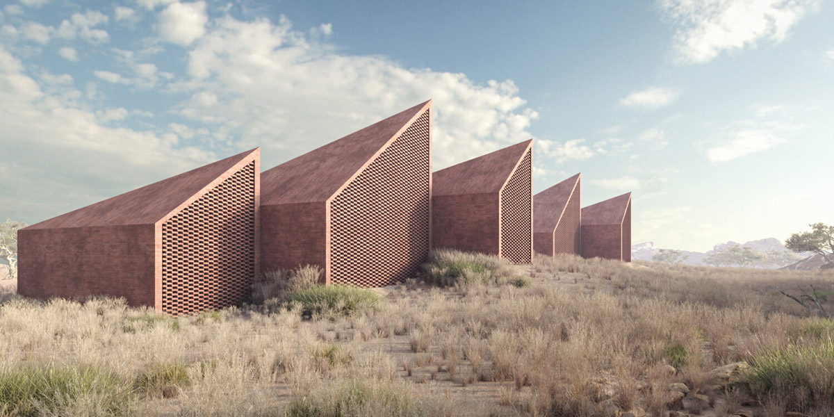 Marc Thorpe designs earth brick houses for makers of a furniture brand in Senegal