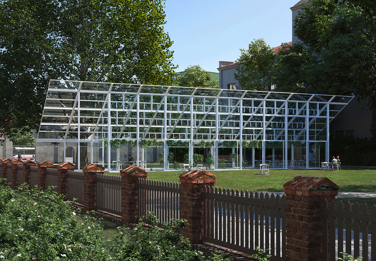 CHYBIK + KRISTOF reimagines 19th Century greenhouse in Brno with steel lattice